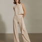 Evelyn Crop Sleeveless Top - Taupe