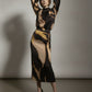Isabella Printed Maxi Satin Skirt