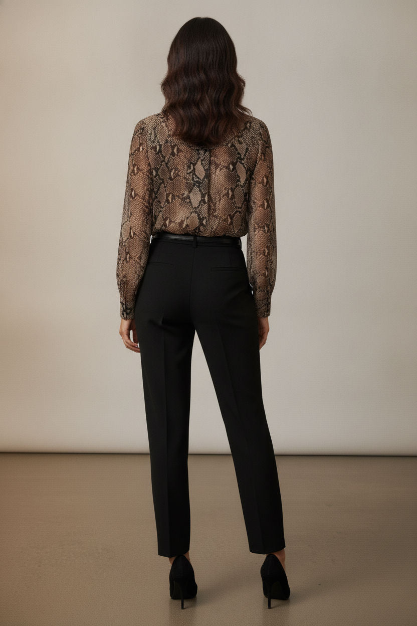 Nicole Animal Print Shirt - Brown