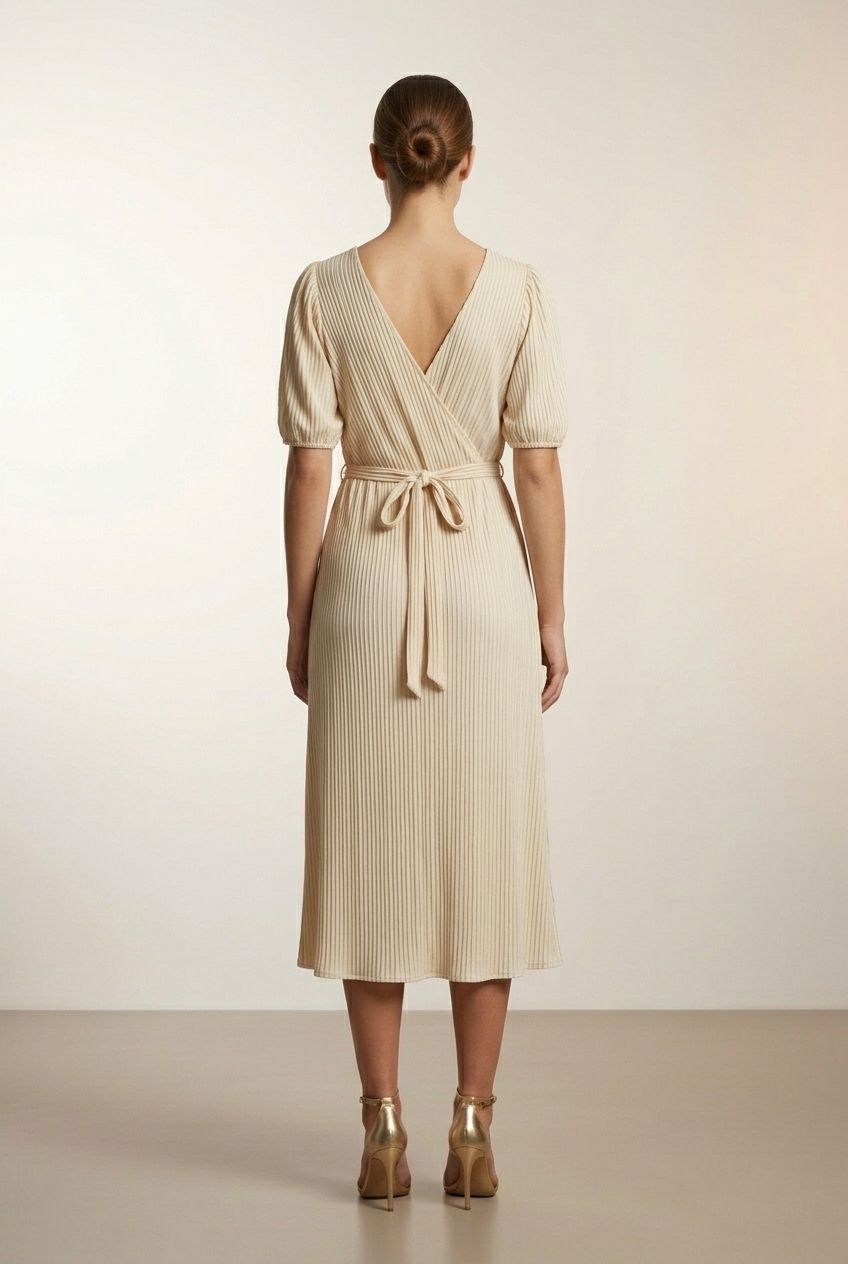 Dora Belted Wrap Dress - Taupe