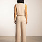 Miranda Beige Jumpsuit with Belt