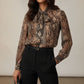 Nicole Animal Print Shirt - Brown
