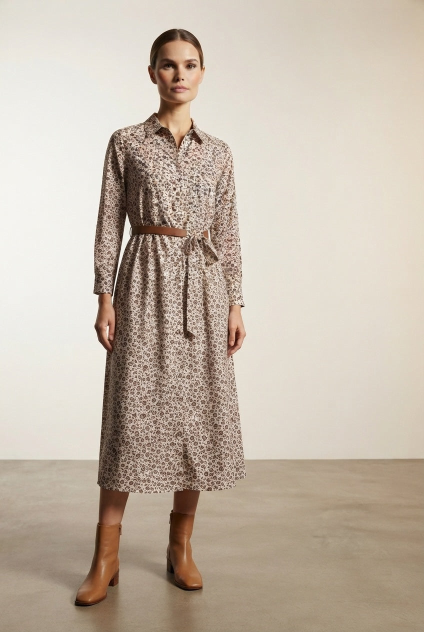 Stacey Cream Button Up Dress