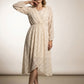 Helen Pattern Midi Dress - Beige