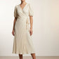 Dora Belted Wrap Dress - Taupe