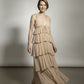 Rita Multi Layered Ruffle Dress - Taupe