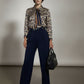 Silvia Tailored Belted Trousers - Navy