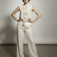 Suzan High Neck and Ruffle Detailed Top - Beige