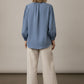 Vivi Shirt with Balloon Sleeves - Old Blue