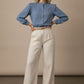 Vivi Shirt with Balloon Sleeves - Old Blue