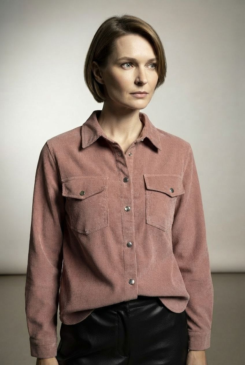 Melina Ribbed Light Jacket - Rose