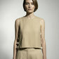 Alice Side Slit Top With Stones Pattern - Taupe