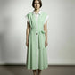 Cynthia Linen Striped Shirt Dress - Lime Green