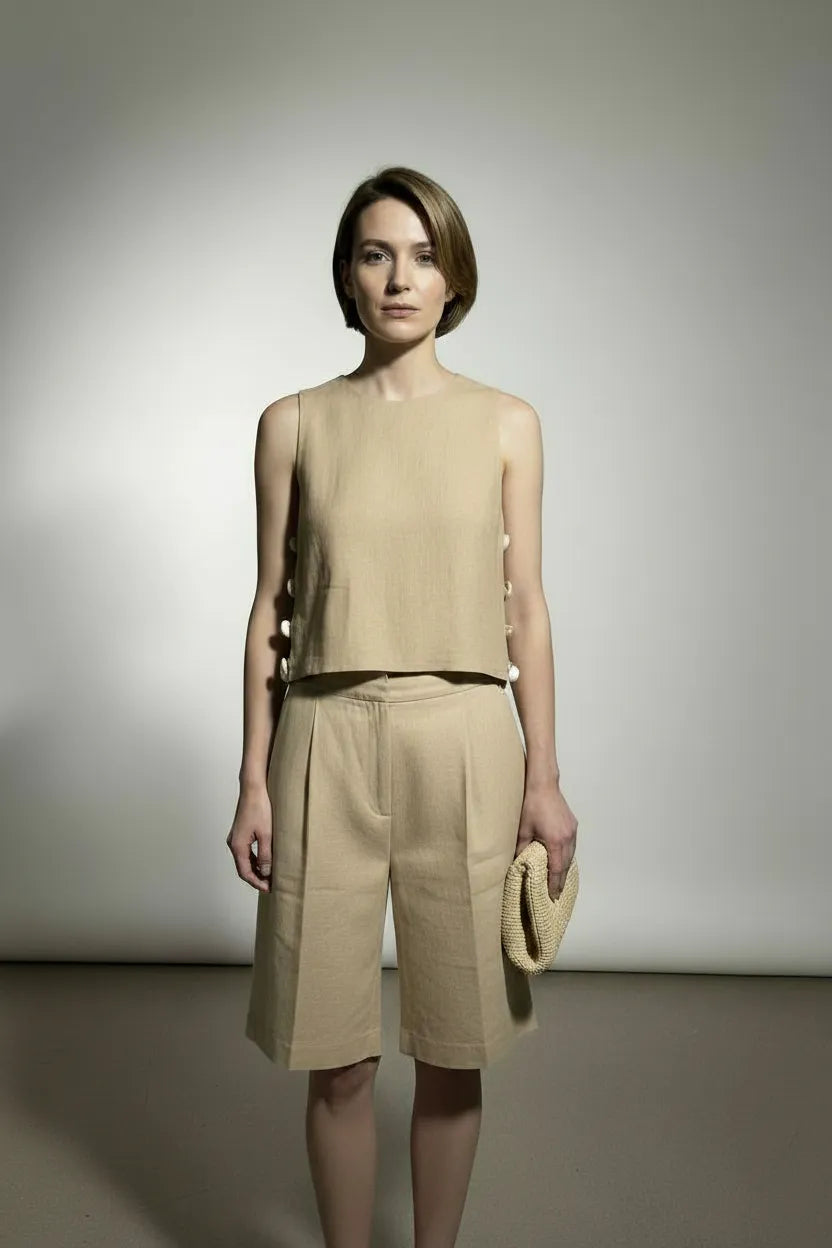 Alice Tailored Shorts - Taupe