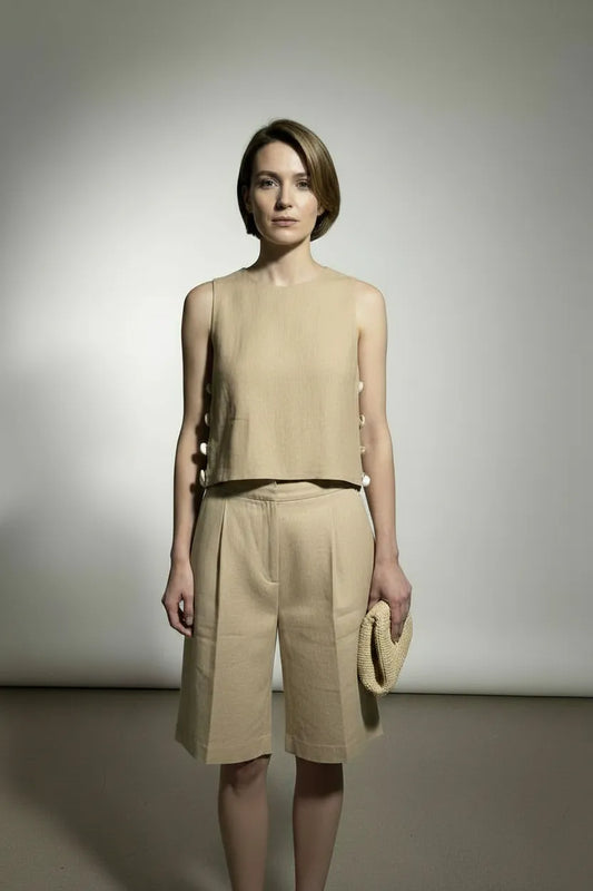 Alice Tailored Shorts - Taupe