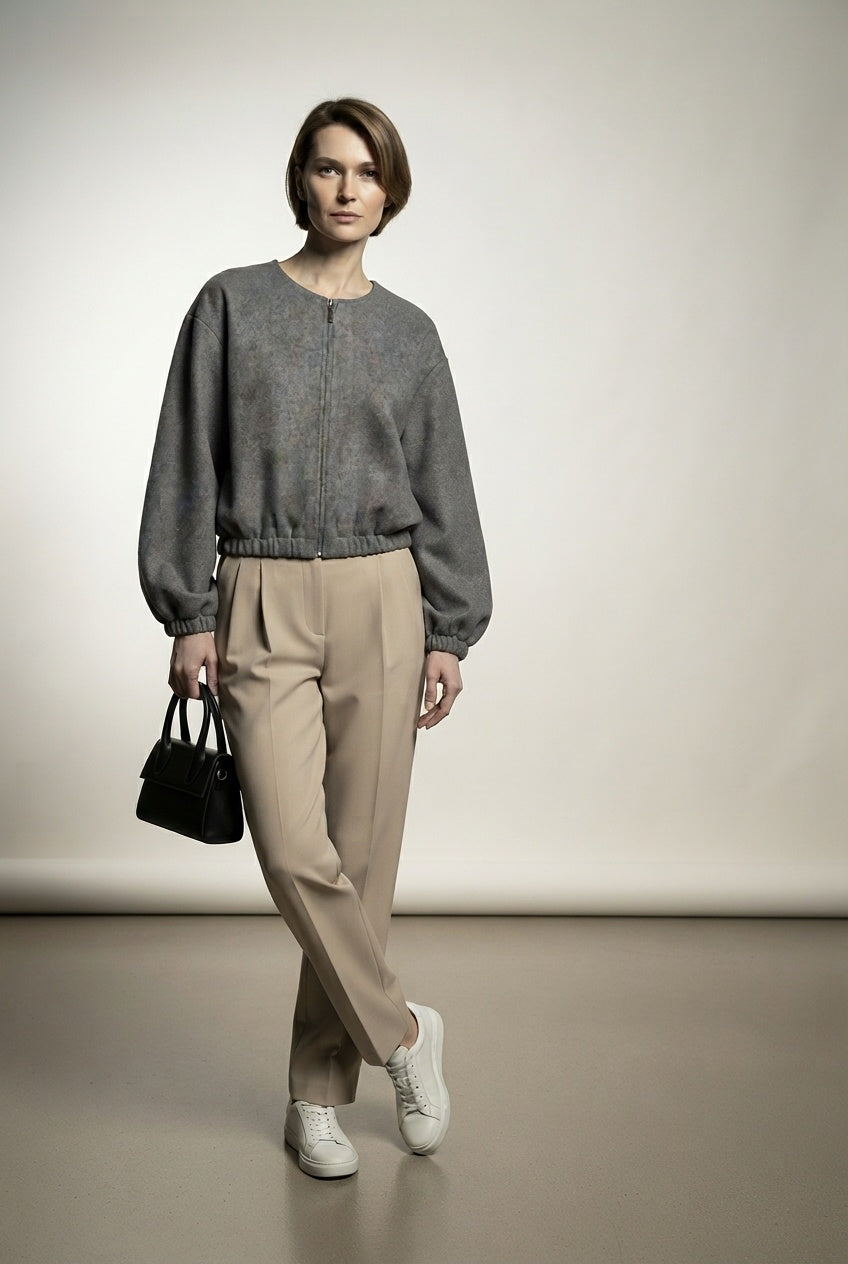 Evelyn Bomber Jacket - Grey