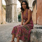 Isabella Printed Maxi Boho Dress - Pink