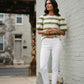 Lola Striped Crop Top - Green