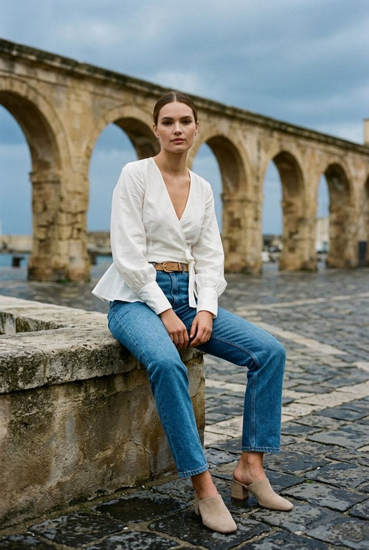 Sarah Woven Wrap Top