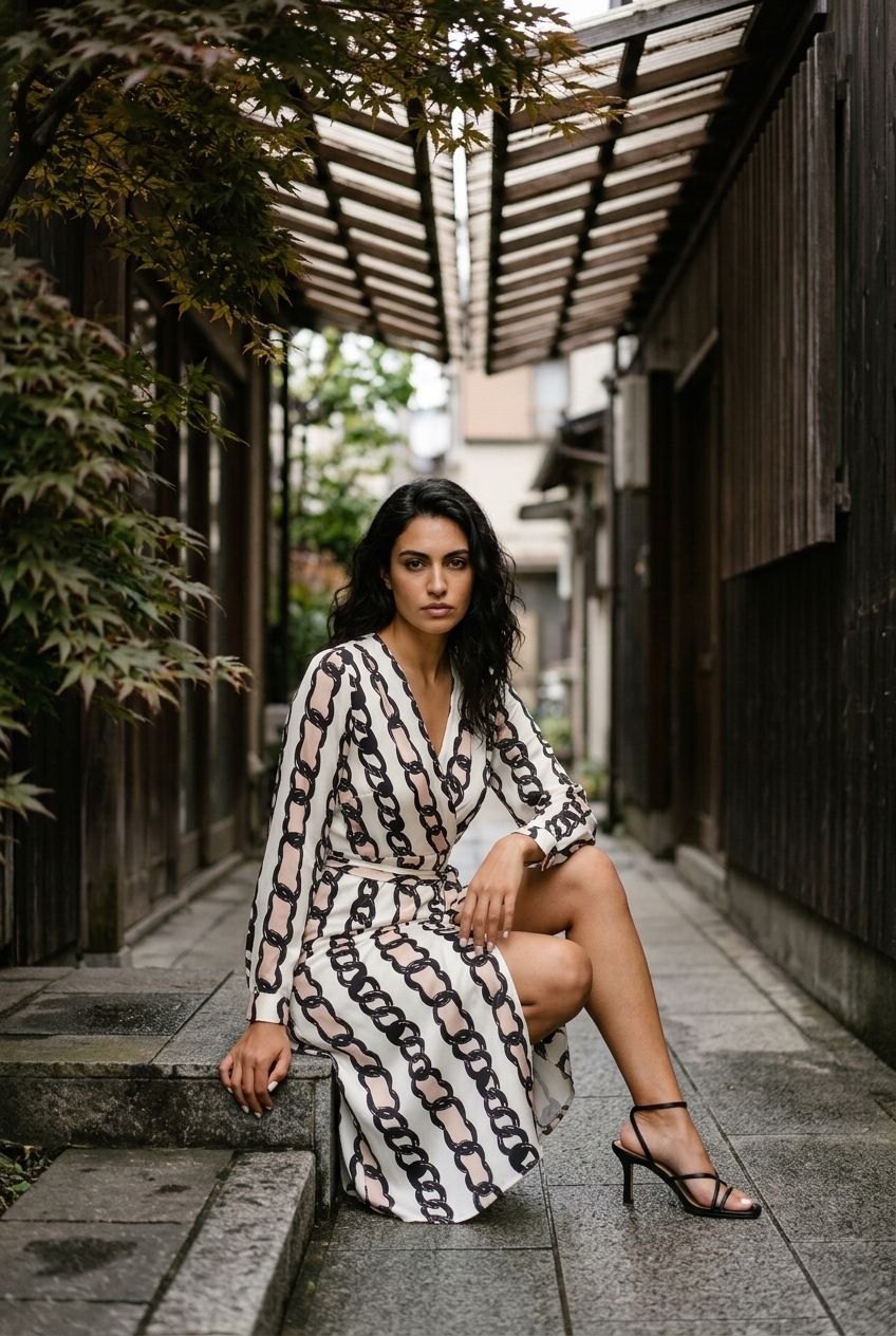Marah Chain Print Dress
