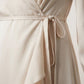 Fiona Flower Necklace Wrap Dress - Beige