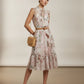Ross Sleeveless Floral Dress - Beige