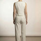 Daisy Tailored Check Wide Leg Trousers - Beige