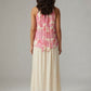 Pauline Floral Necklace Top - Pink