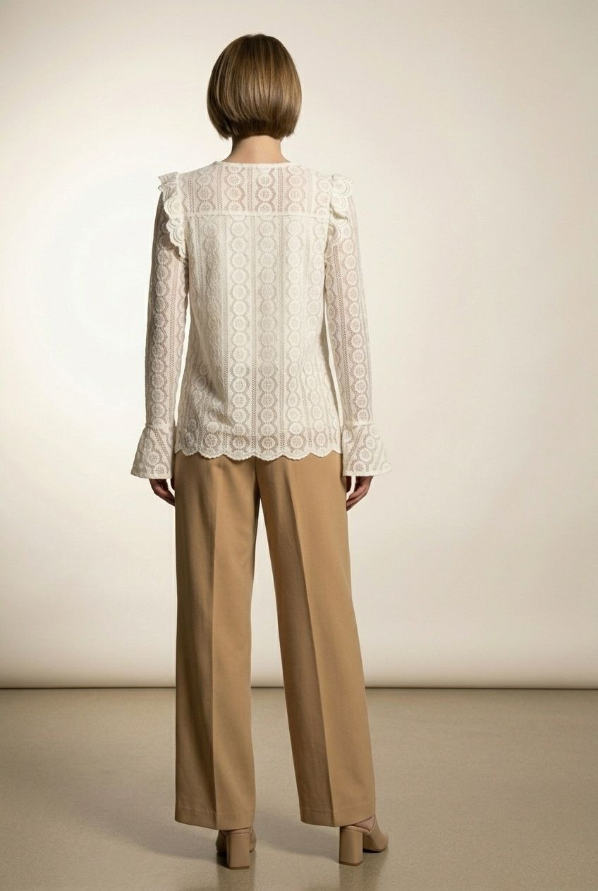 Karen Lace Boho Blouse - Beige