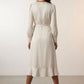 Fiona Flower Necklace Wrap Dress - Beige