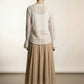 Claire Maxi Flared Skirt - Beige