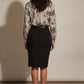 Kelly Floral Shirt with Bowknot - Black