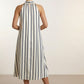 Siobhan Satin Striped Tent Dress - Navy and White