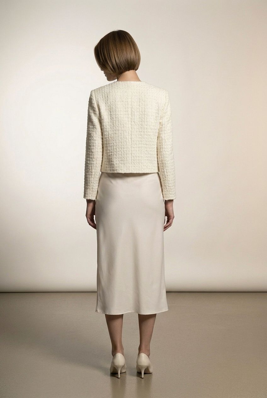 Charlotte Embroidered Short Blazer - Beige