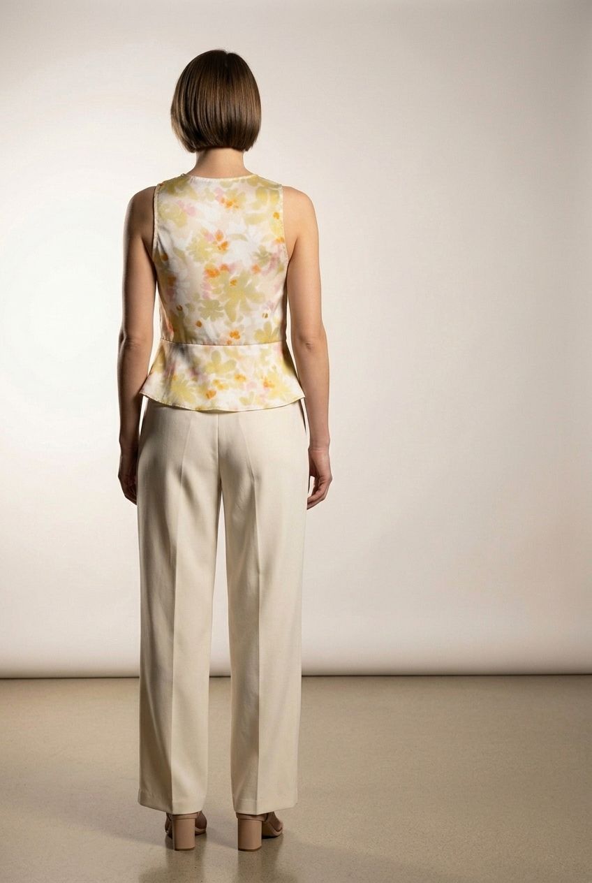 Amy Draped Neck Floral Top