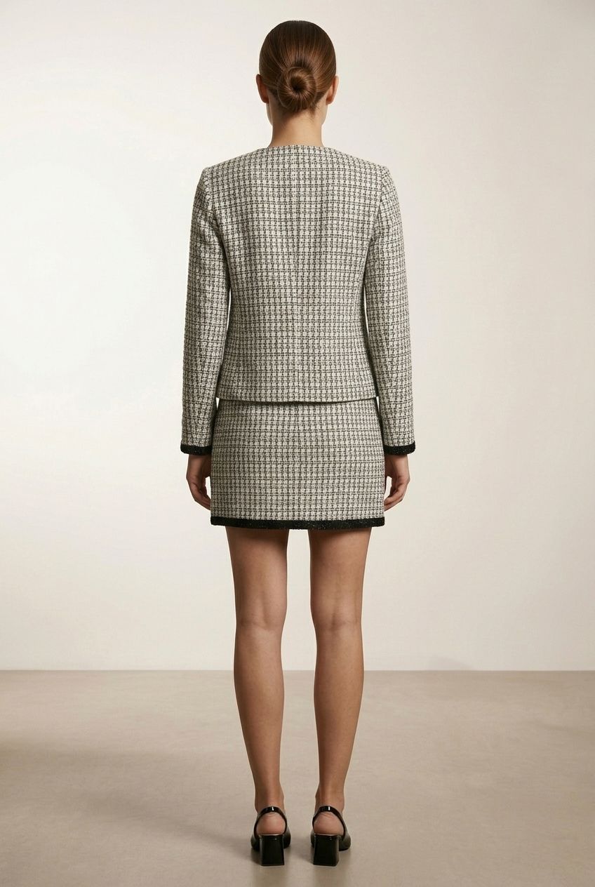 Maeve Tweed Skirt - Black and White
