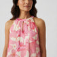 Pauline Floral Necklace Top - Pink