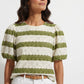 Lola Striped Crop Top - Green