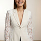 Orlagh Single Button Lace Blazer - Beige