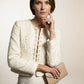 Charlotte Embroidered Short Blazer - Beige