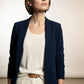 Jane Ruched Sleeve Blazer - Navy