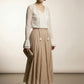 Claire Maxi Flared Skirt - Beige