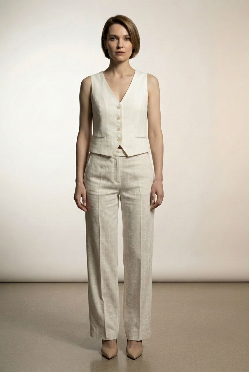 Daisy Tailored Vest - Beige