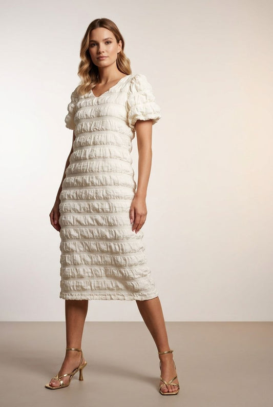 Gabriella Midi Dress - Beige