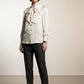 Norah Satin Shirt with Bow Tie - Light Beige