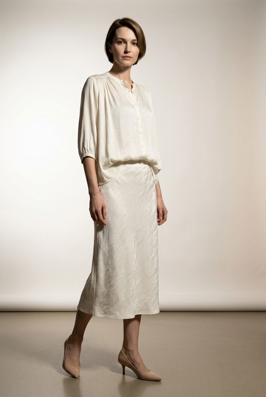 Flora Beige Satin Shirt