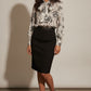Kelly Floral Shirt with Bowknot - Black