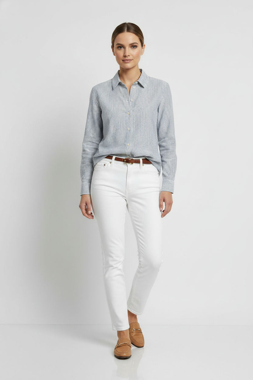 Lucy Striped Shirt - Blue and White