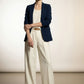 Jane Ruched Sleeve Blazer - Navy