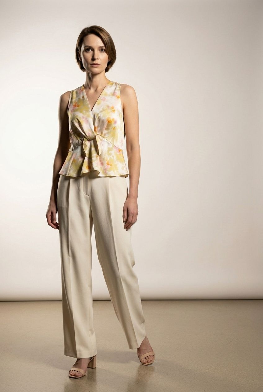 Amy Draped Neck Floral Top